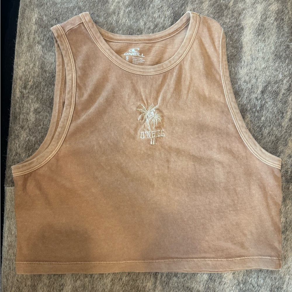 O'Neill Tan Sleeveless Top with Embroidery